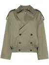 Loewe Cotton-blend Trench Bomber Jacket In Green