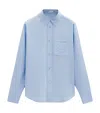 Loewe Cotton-blend Anagram Shirt In Blue