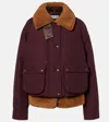 Loewe Cotton-blend And Shearling Puffer Jacket In Burgundy