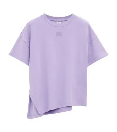 Loewe Cotton-blend Asymmetric T-shirt In Purple