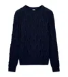 Loewe Mens Navy Blue Anagram Embossed-monogram Crew-neck Relaxed-fit Stretch-wool Blend Sweatshirt In Navy