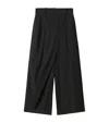 Loewe Cotton-blend Cropped Wrap Trousers In Black