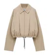 Loewe Cotton-blend Drawstring-hem Balloon Jacket In Beige