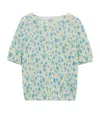 Loewe Cotton-blend Floral Print Short Sleeve Sweater