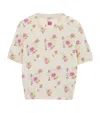 Loewe Cotton-blend Floral Print Short Sleeve Sweater In Neutral