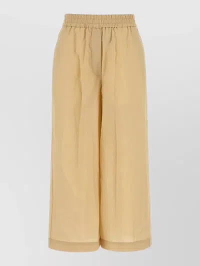 Loewe Beige Cotton Blend Paula S Ibiza Wide-leg Pant In Neutral