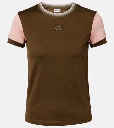 Loewe Cotton-blend Jersey T-shirt In Green