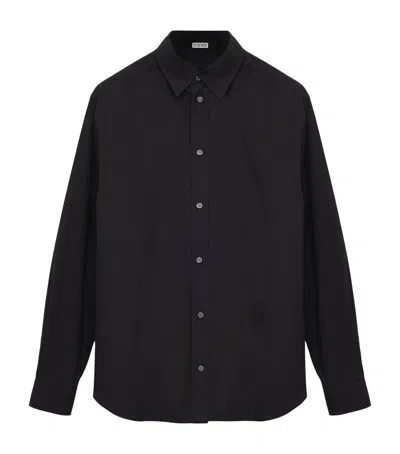 Loewe Cotton-blend Poplin Shirt In Black