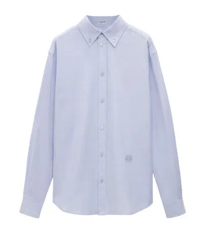 Loewe Cotton-blend Shirt In Sky Blue