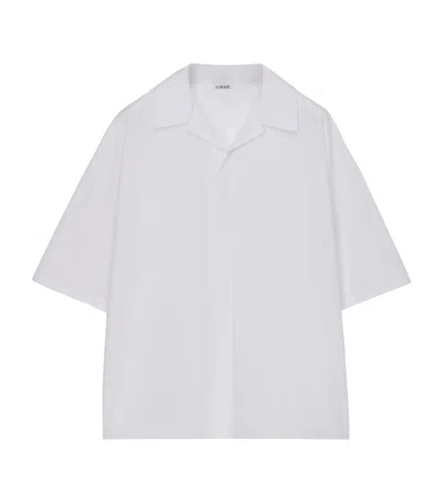 Loewe Cotton-blend Short-sleeve Shirt In White