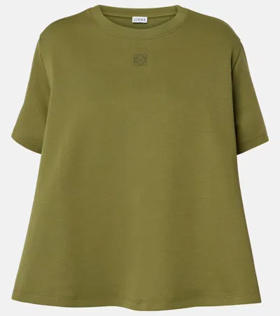 Loewe Cotton-blend Top In Khaki Green