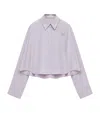Loewe Anagram Trapeze Cropped Shirt In Purple