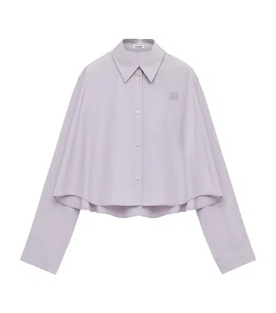 Loewe Cotton-blend Trapeze Shirt In Purple