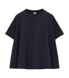 Loewe Cotton Crew Neck T-shirt With Flared Hem In Navy