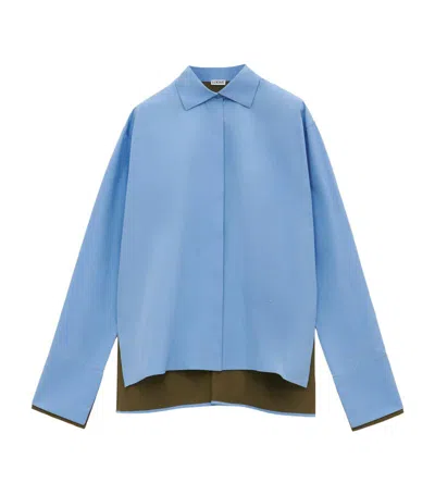 Loewe Camicia Con Risvolti In Cotone In Blue