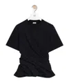 Loewe Short-sleeve Draped Twisted T-shirt In Black