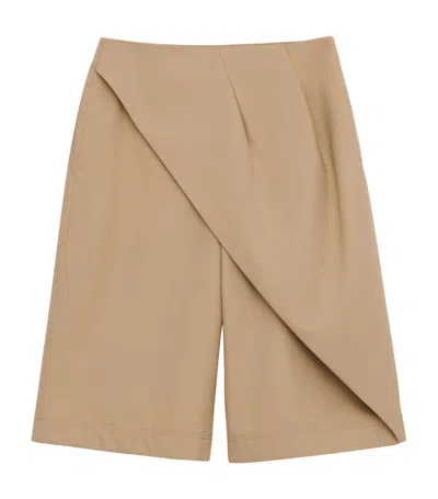 Loewe Short Con Pieghe In Cotone In Nude & Neutrals