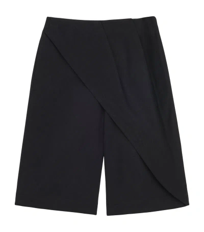 LOEWE COTTON-BLEND WRAPPED PLEATED SHORTS