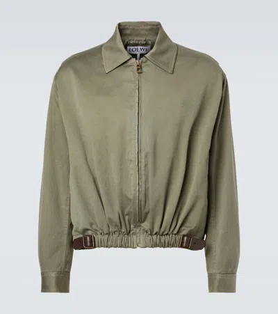 Loewe Cotton Blouson Jacket In Green