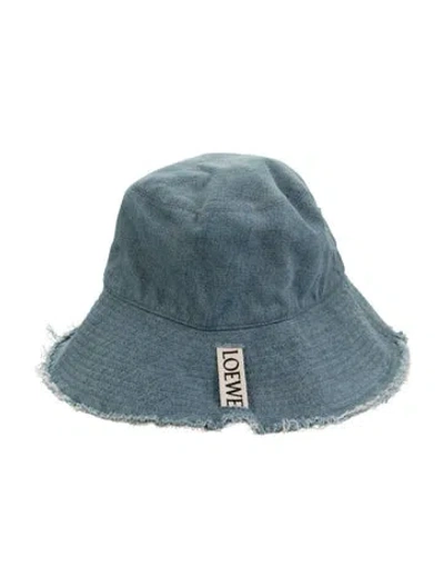 Pre-owned Loewe Cotton Bucket Hat In Blue