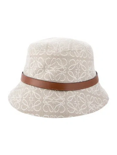 Pre-owned Loewe Cotton Bucket Hat In Neutral