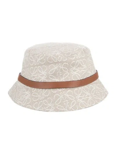 Pre-owned Loewe Cotton Bucket Hat In Neutral