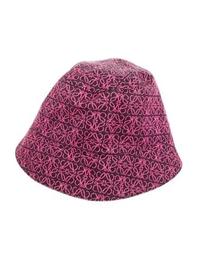 Pre-owned Loewe Cotton Bucket Hat In Pink