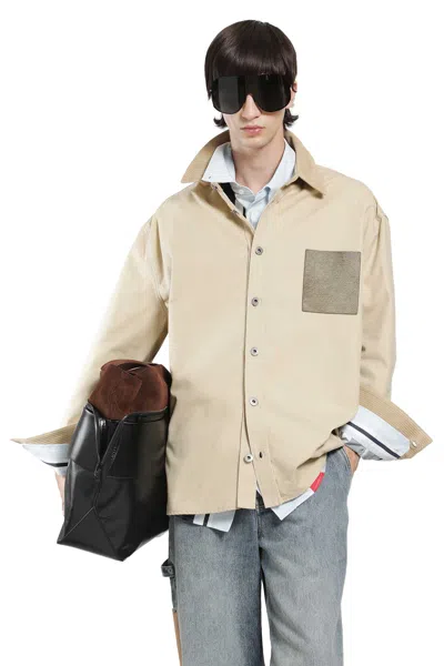 Loewe Cotton Canvas Overshirt In Brown