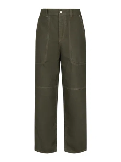 Loewe Cotton Cargo Pants In Green
