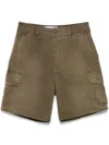 Loewe Men Cotton Cargo Shorts In Green