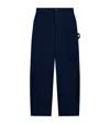 Loewe Logo-embroidered Workwear Trousers In Blue