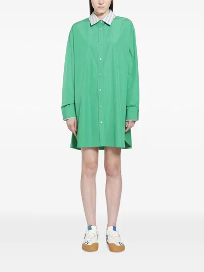 Loewe Cotton Chemisier Dress In Green