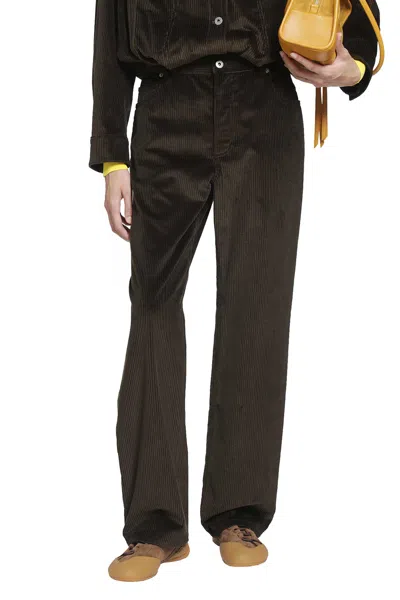 Loewe Cotton Corduroy Trousers In Black
