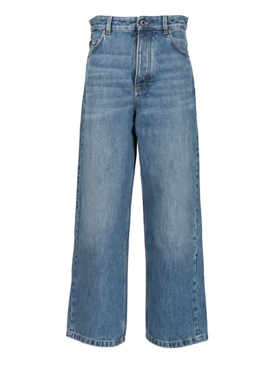 Loewe Cotton Denim Jeans Blue
