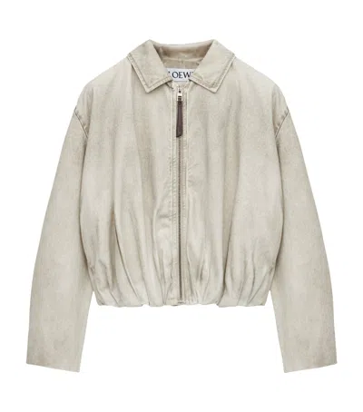 Loewe Cotton Draped Jacket In Gray
