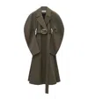Loewe Circle Trench Coat With Belted Waist In Green