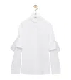 Loewe Womens White Stripe Long-sleeve Cotton Shirt In White