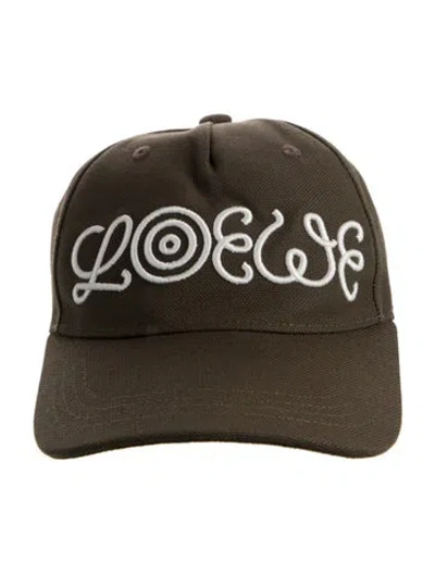 Pre-owned Loewe Cotton Embroidered Trucker Hat In Brown