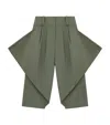 Loewe Cotton Folded Cropped Trousers In Green