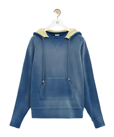 Loewe Cotton Hooded Hoodie In Blue