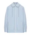 Loewe Men Pastel Light Blue Cotton Jacket In Blue