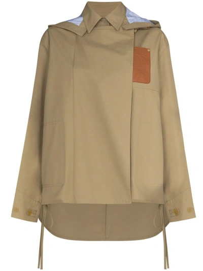 Loewe Cotton Hooded Parka In Beige