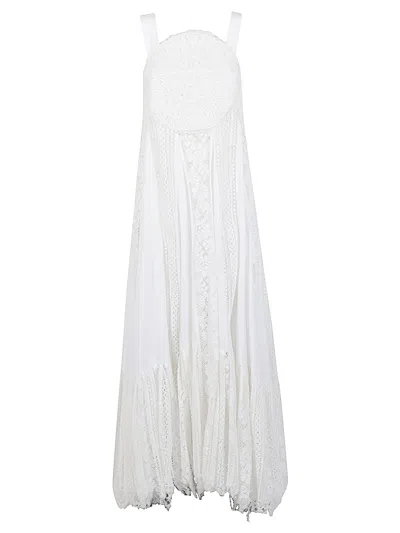 Loewe Lace-detail Maxi Dress In White