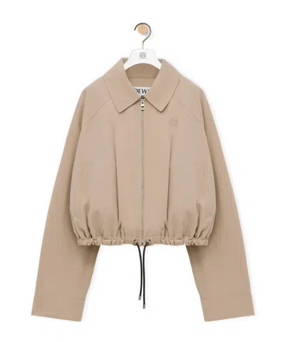 Loewe Cotton Long-sleeved Casual Jacket In Nude