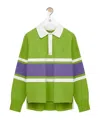 Loewe Cotton Long-sleeved Polo Shirt In Green