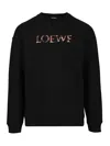 Loewe Logo Embroidery Crewneck Sweatshirt In Black