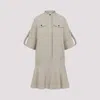 Loewe Flared Hem Dress With Shoulder Cutouts And Pocket Detail In Beige