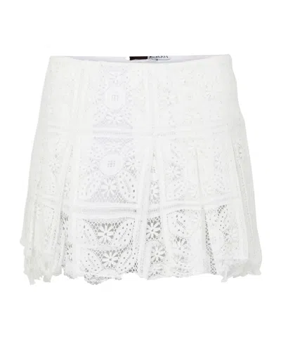Loewe Cotton Mini Skirt In White