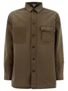 Loewe Anagram Patch Long-sleeved Shirt In Brown