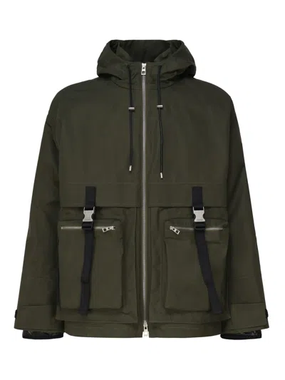Loewe Cotton Parka In Olive Green